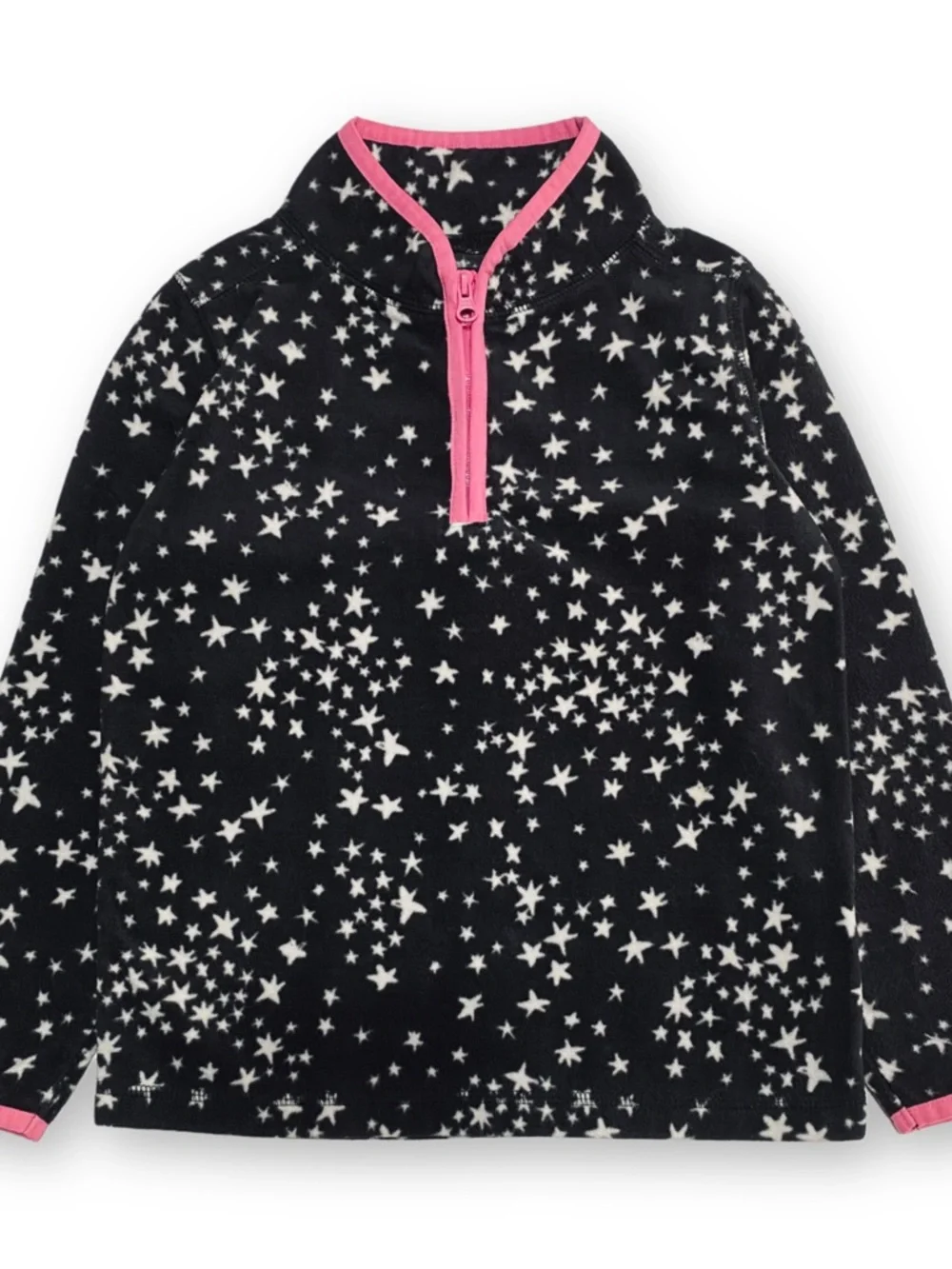 OshKosh B'gosh Girls Size 6 Gray and Pink Star Long Sleeve Quarter Zip Pullover